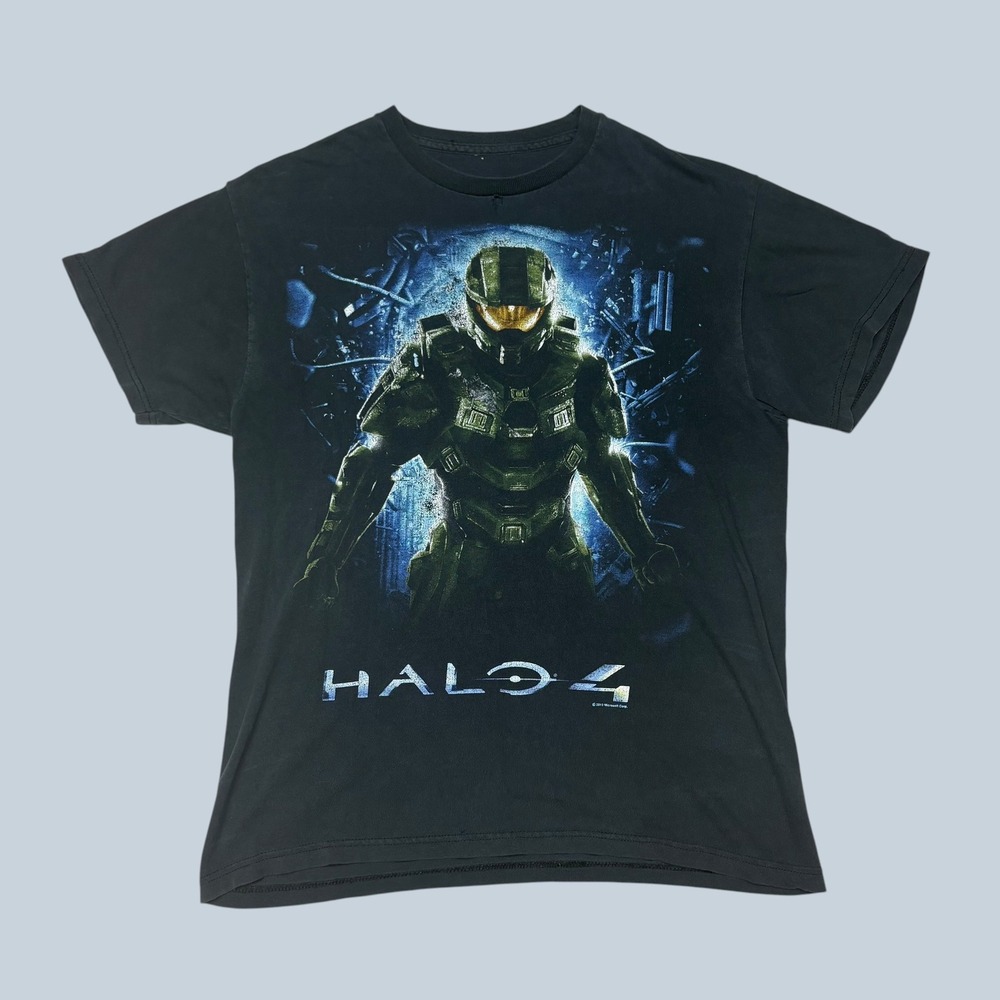 Halo 4 Master Chief Graphic T-Shirt Mens Black Short Sleeve Video Game 2012 M